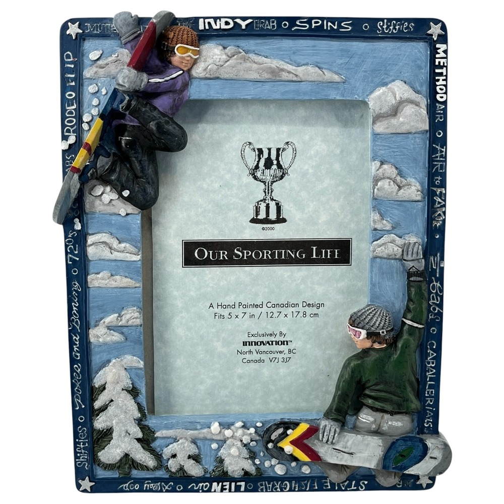Innovation Our Sporting Life Snowboarder Photo Frame 5x7 Hand Painted 270229